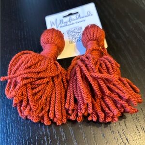 Bold Burnt Orange Tassel Earrings